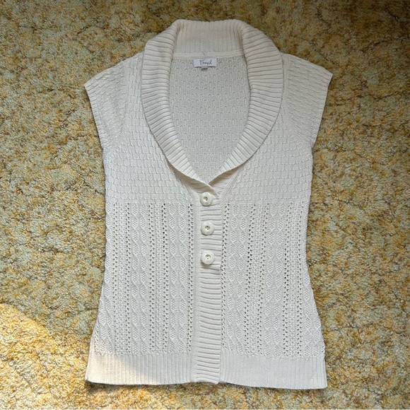 Cream White Knit Sweater Top - Picture 2 of 5